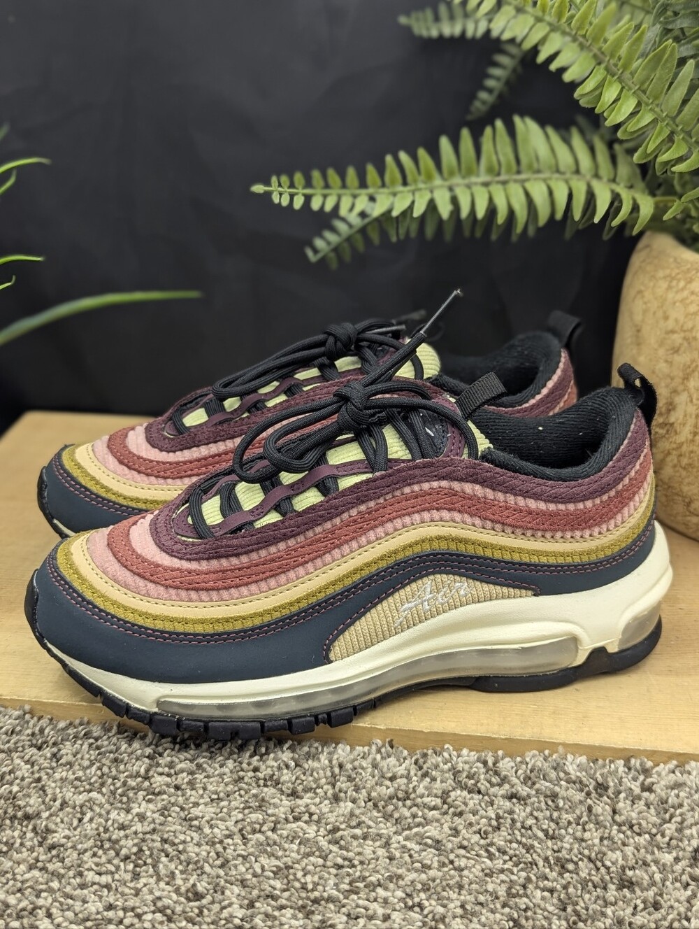 Nike Air Max 97 'Multi-Color Corduroy' Women's Size 6 Running Walking Shoes